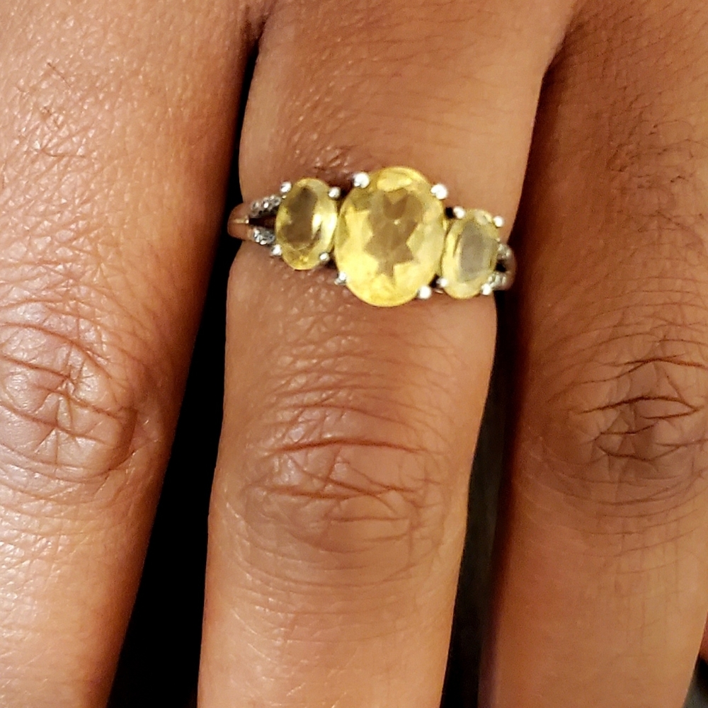 Lab Created Citrine Ring Size 7/8